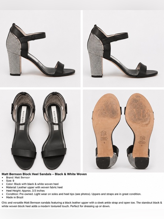 Matt Bernson Shoes - Matt Bernson Block Heel Sandals-Size 9